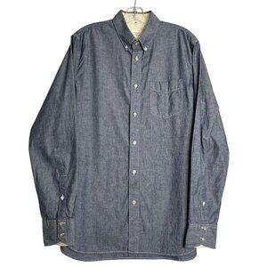 Rag & Bone Standard Issue Button Down‎ Shirt Mens L Blue Business Preppy Cotton